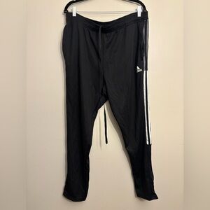 Adidas Black Joggers with White Stripes